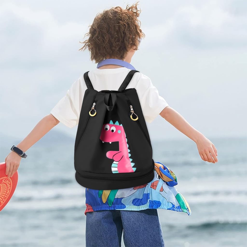 PALAY Swimming Bag for Kids Cartoon Print Shoulder Bag for Kids Large Capacity Backpack for Boys Girls PALAY Swimming Bag for Kids Cartoon Print Shoulder Bag for Kids Large Capacity Backpack for Boys Girls